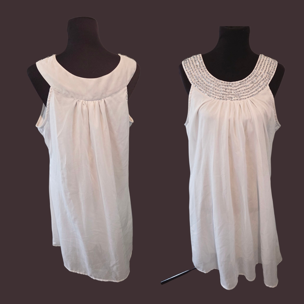 Ashley Taylor White Sleeveless Dress